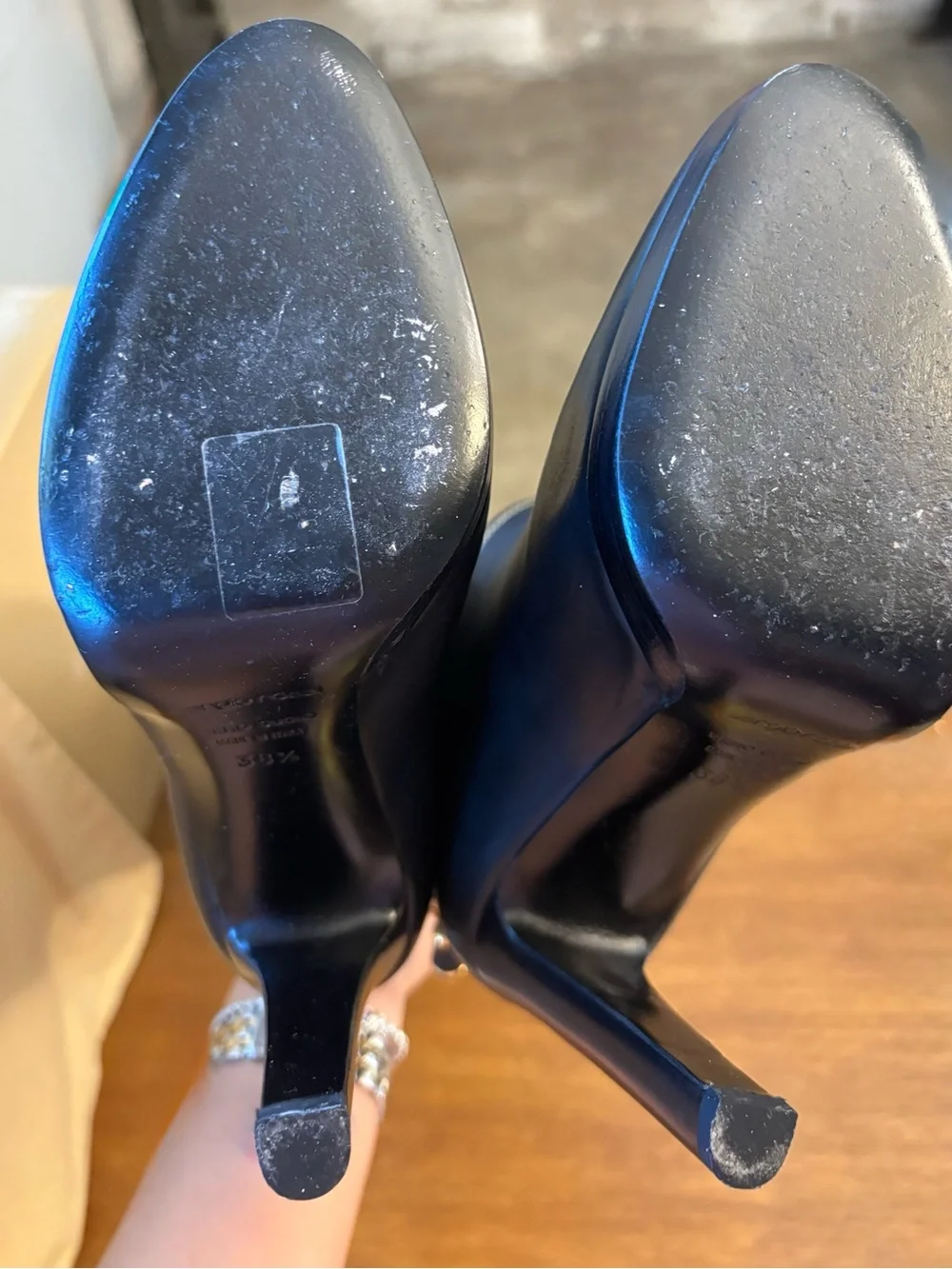 Sergio Rossi  Black Leather Over-the-Knee Zip-Detail Boots size 38.5